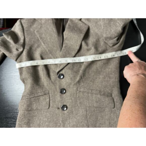 The Limited Vintage Y2K Tweed Wool Blend Old Money Style Neutral Blazer - Picture 9 of 10